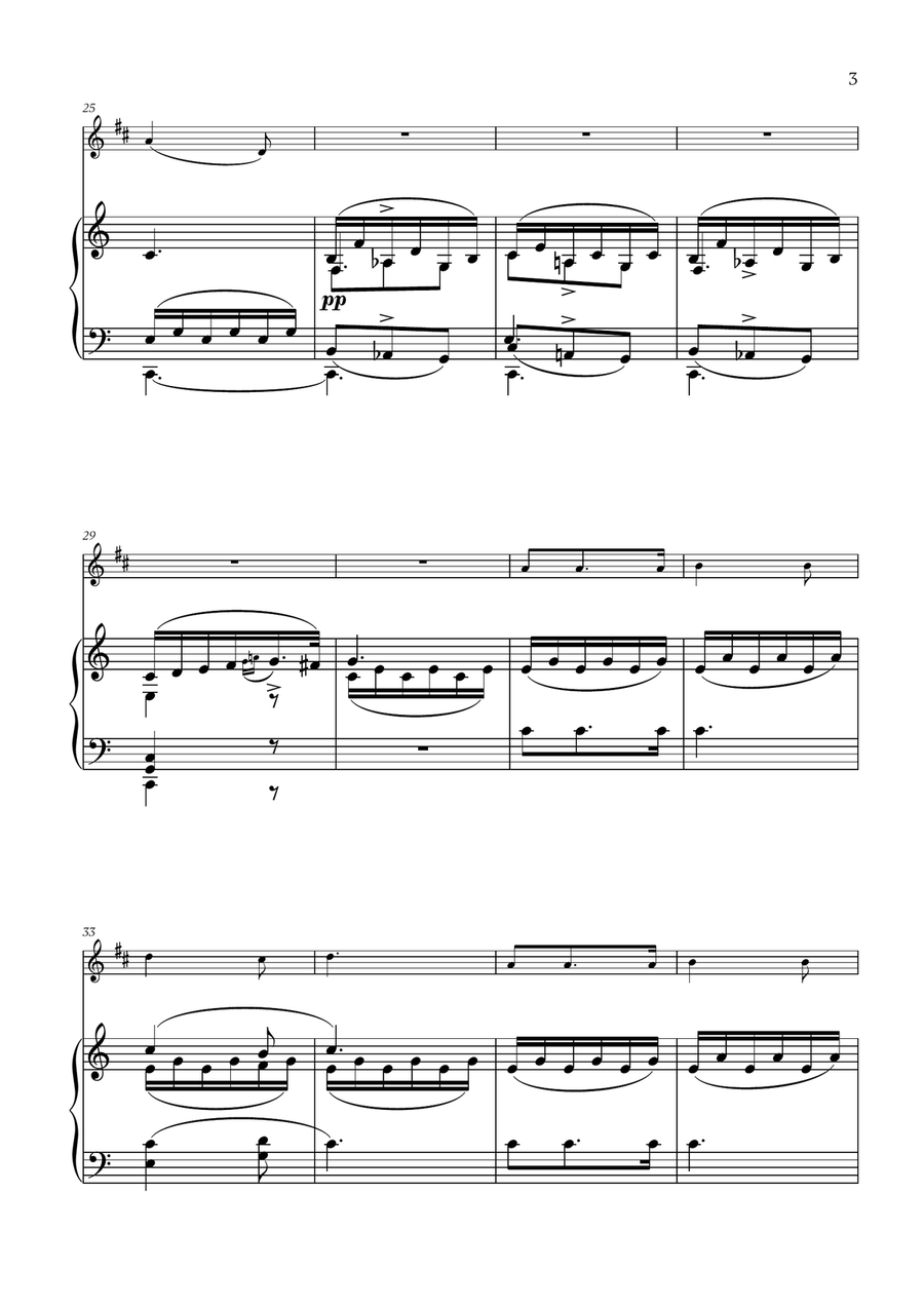 Franz Schubert - Du bist die Ruh (C major) for Clarinet in Bb and Piano B-Flat Clarinet scores gallery preview page 3