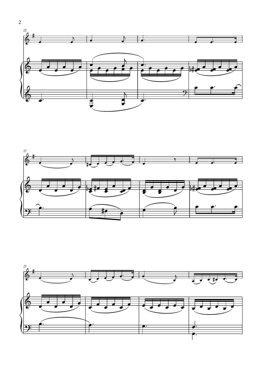 Franz Schubert - Du bist die Ruh (C major) for French Horn and Piano Piano scores gallery preview page 2