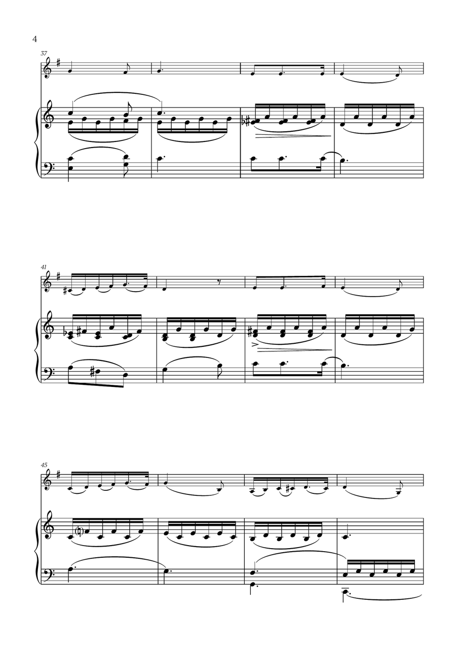 Franz Schubert - Du bist die Ruh (C major) for French Horn and Piano Piano scores gallery preview page 4