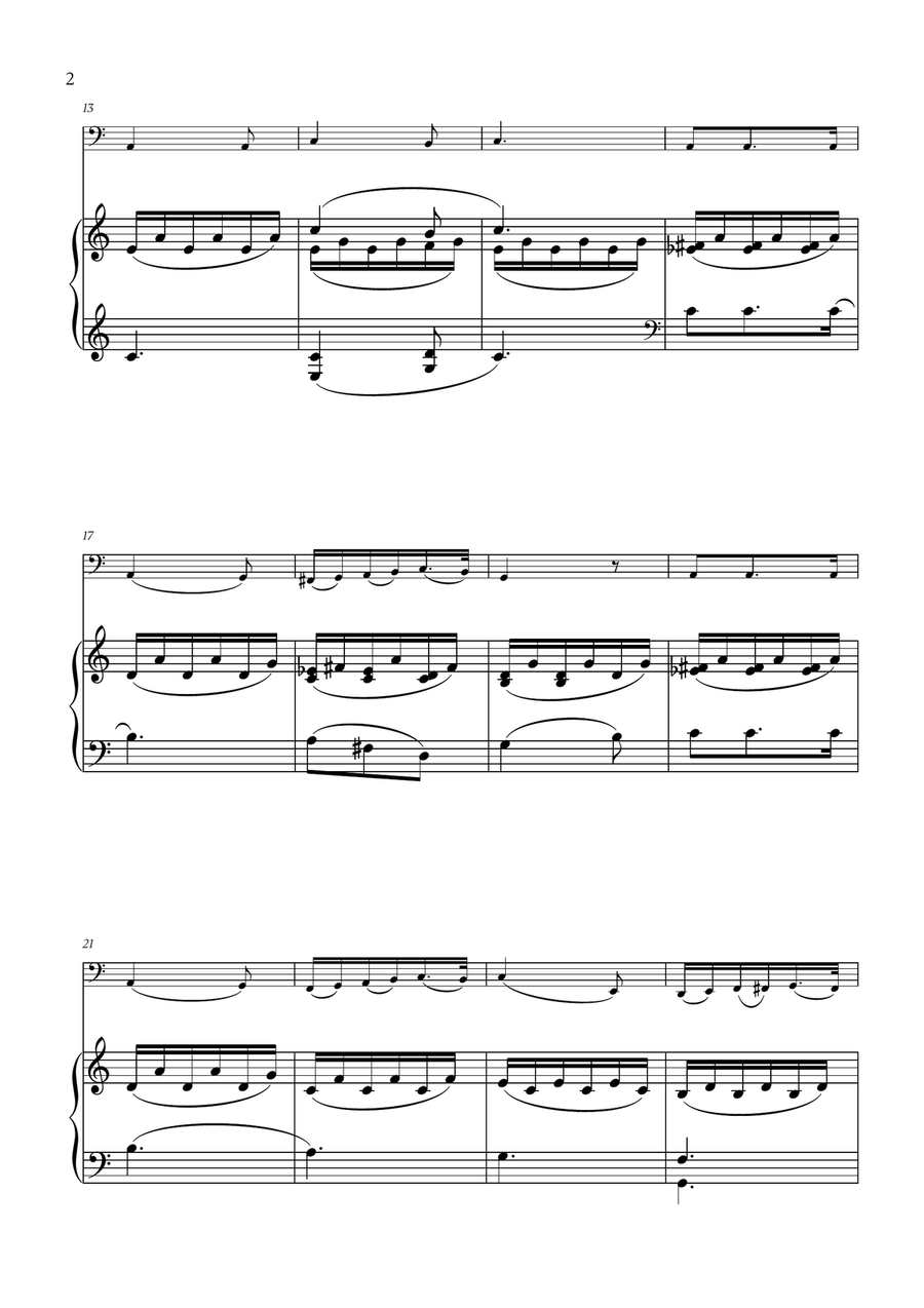 Franz Schubert - Du bist die Ruh (C major) for Cello and Piano Piano scores gallery preview page 2