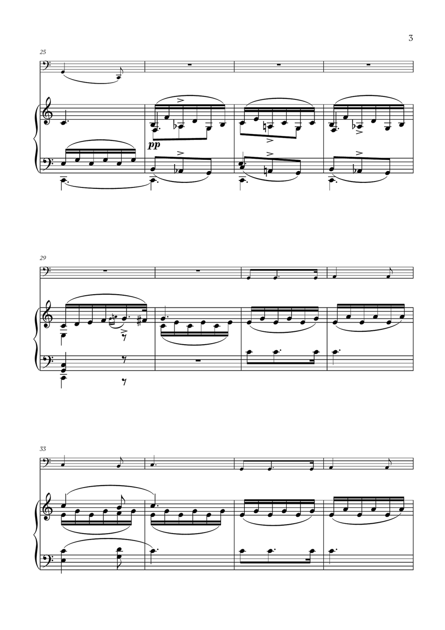 Franz Schubert - Du bist die Ruh (C major) for Cello and Piano Piano scores gallery preview page 3