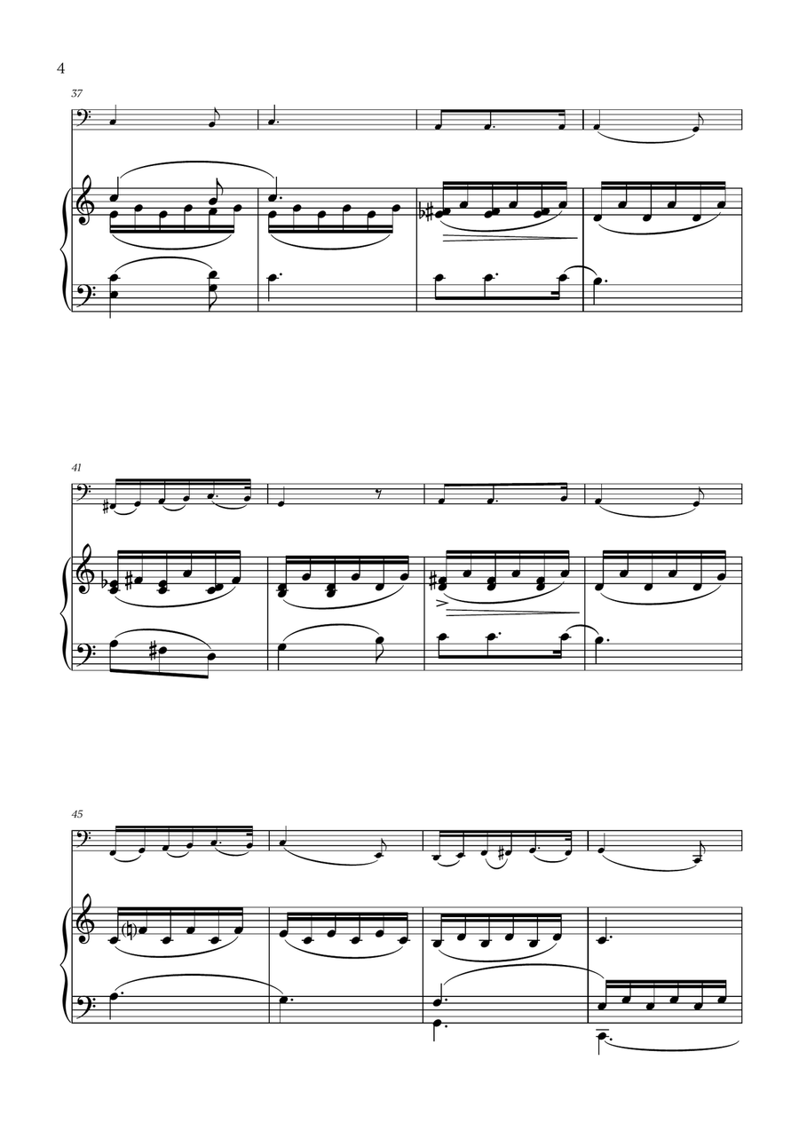 Franz Schubert - Du bist die Ruh (C major) for Cello and Piano Piano scores gallery preview page 4