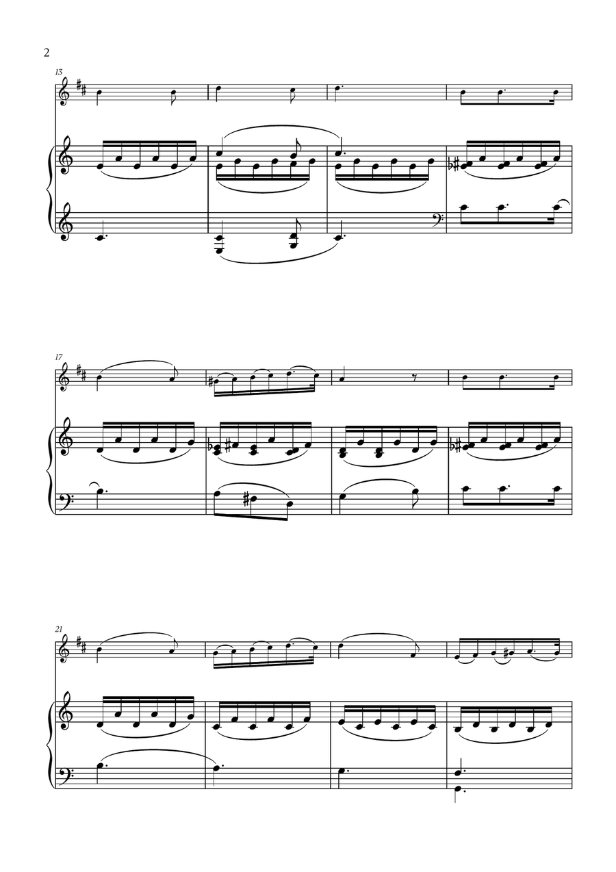 Franz Schubert - Du bist die Ruh (C major) for Soprano Saxophone and Piano Soprano Saxophone scores gallery preview page 2