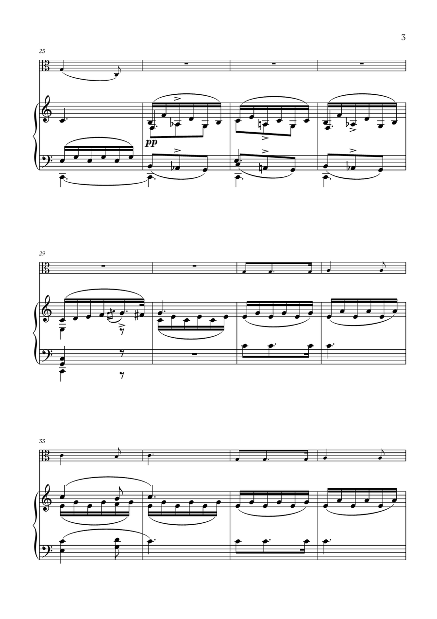 Franz Schubert - Du bist die Ruh (C major) for Viola and Piano Piano scores gallery preview page 3