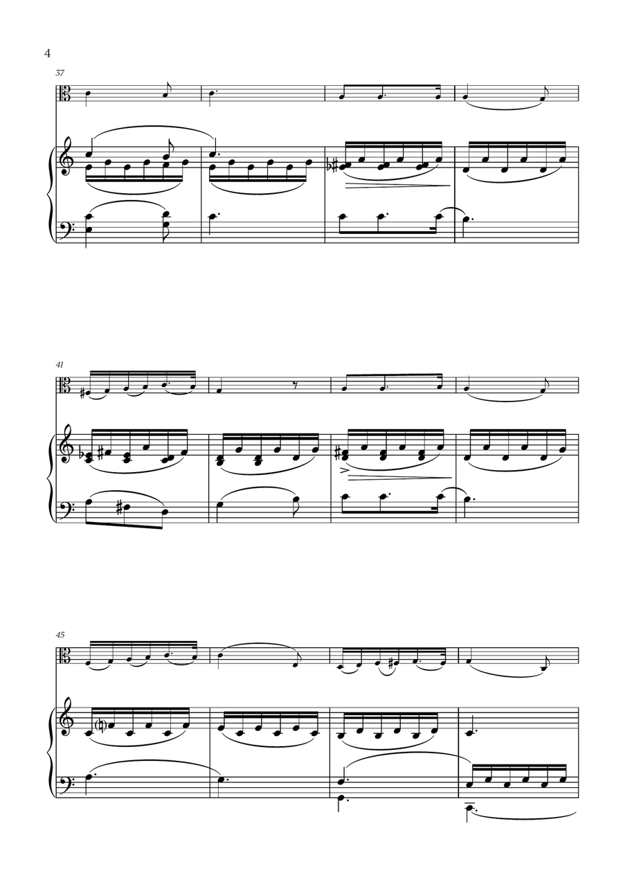 Franz Schubert - Du bist die Ruh (C major) for Viola and Piano Piano scores gallery preview page 4