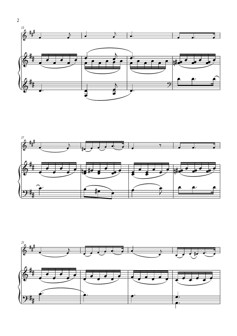 Franz Schubert - Du bist die Ruh (D major) for French Horn and Piano Piano scores gallery preview page 2