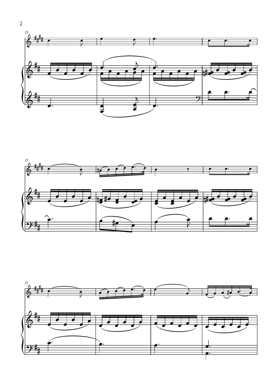 Franz Schubert - Du bist die Ruh (D major) for Soprano Saxophone and Piano Soprano Saxophone scores gallery preview page 2