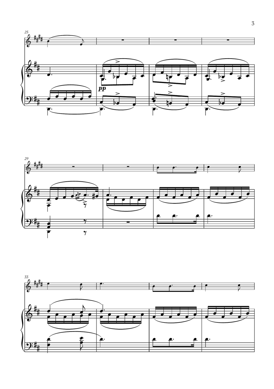 Franz Schubert - Du bist die Ruh (D major) for Soprano Saxophone and Piano Soprano Saxophone scores gallery preview page 3