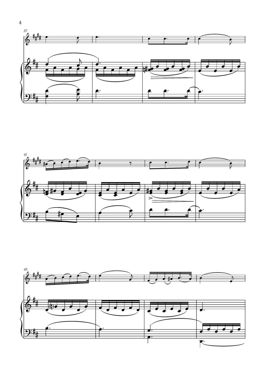 Franz Schubert - Du bist die Ruh (D major) for Soprano Saxophone and Piano Soprano Saxophone scores gallery preview page 4