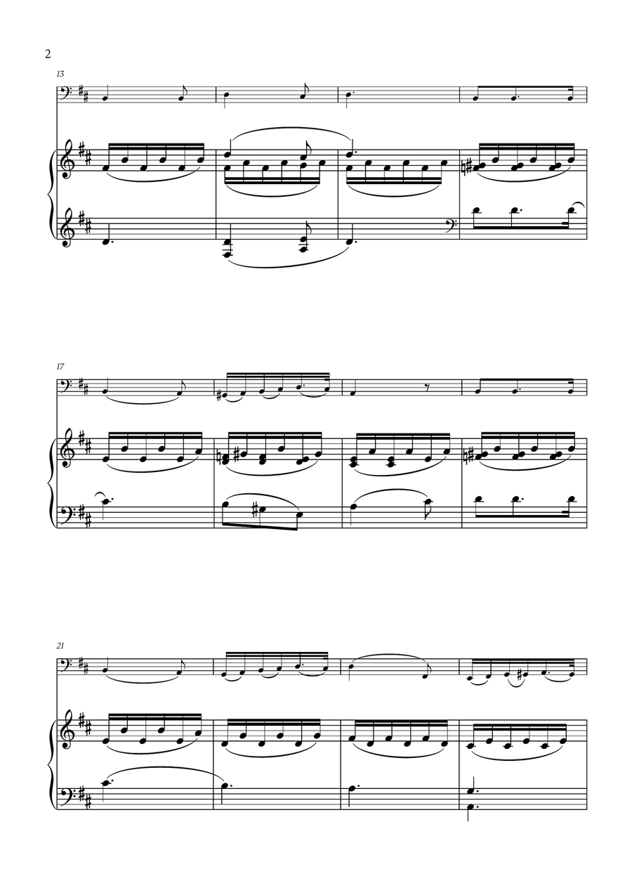 Franz Schubert - Du bist die Ruh (D major) for Cello and Piano Piano scores gallery preview page 2
