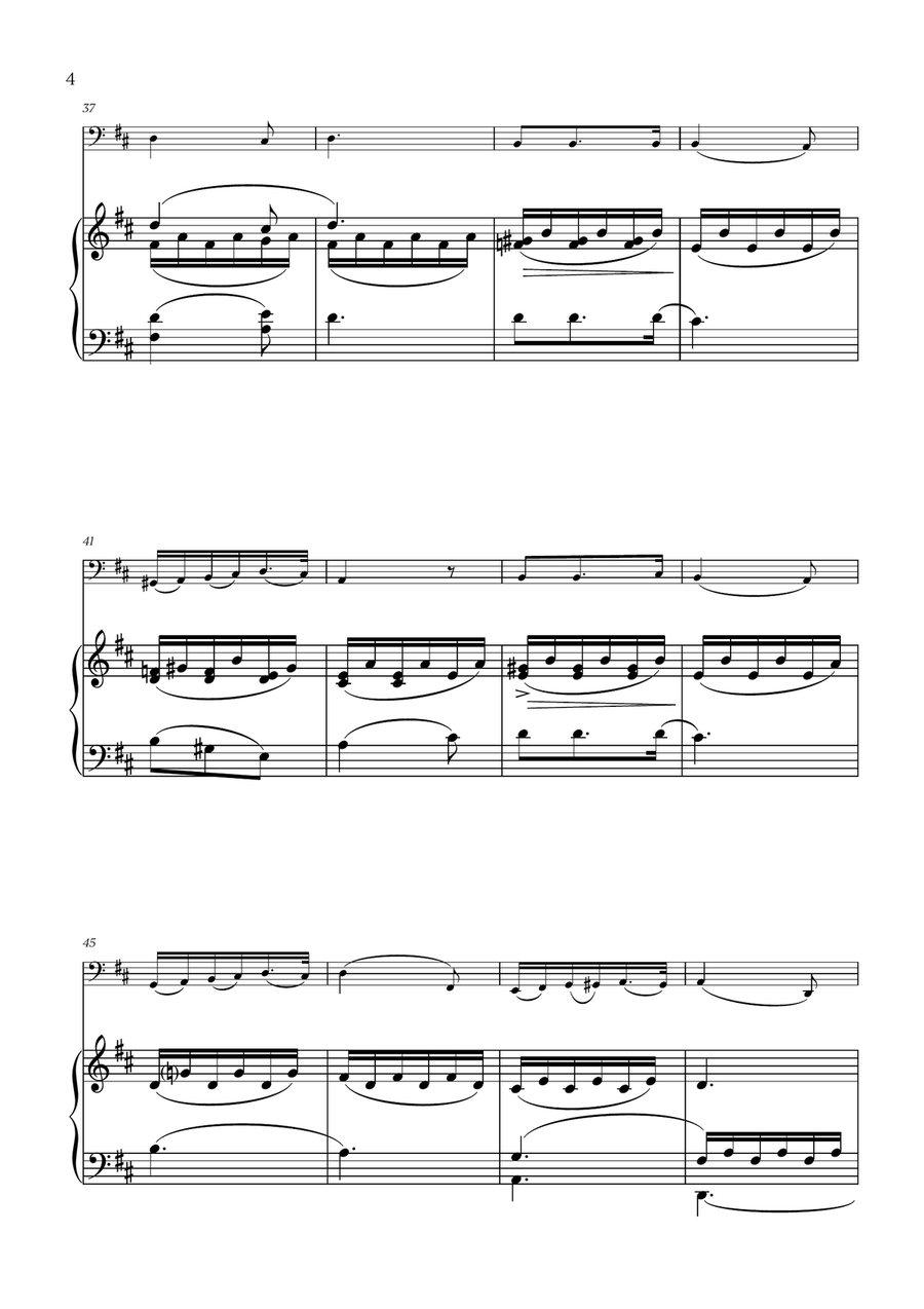 Franz Schubert - Du bist die Ruh (D major) for Cello and Piano Piano scores gallery preview page 4