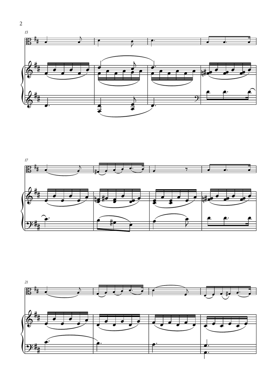 Franz Schubert - Du bist die Ruh (D major) for Viola and Piano Piano scores gallery preview page 2