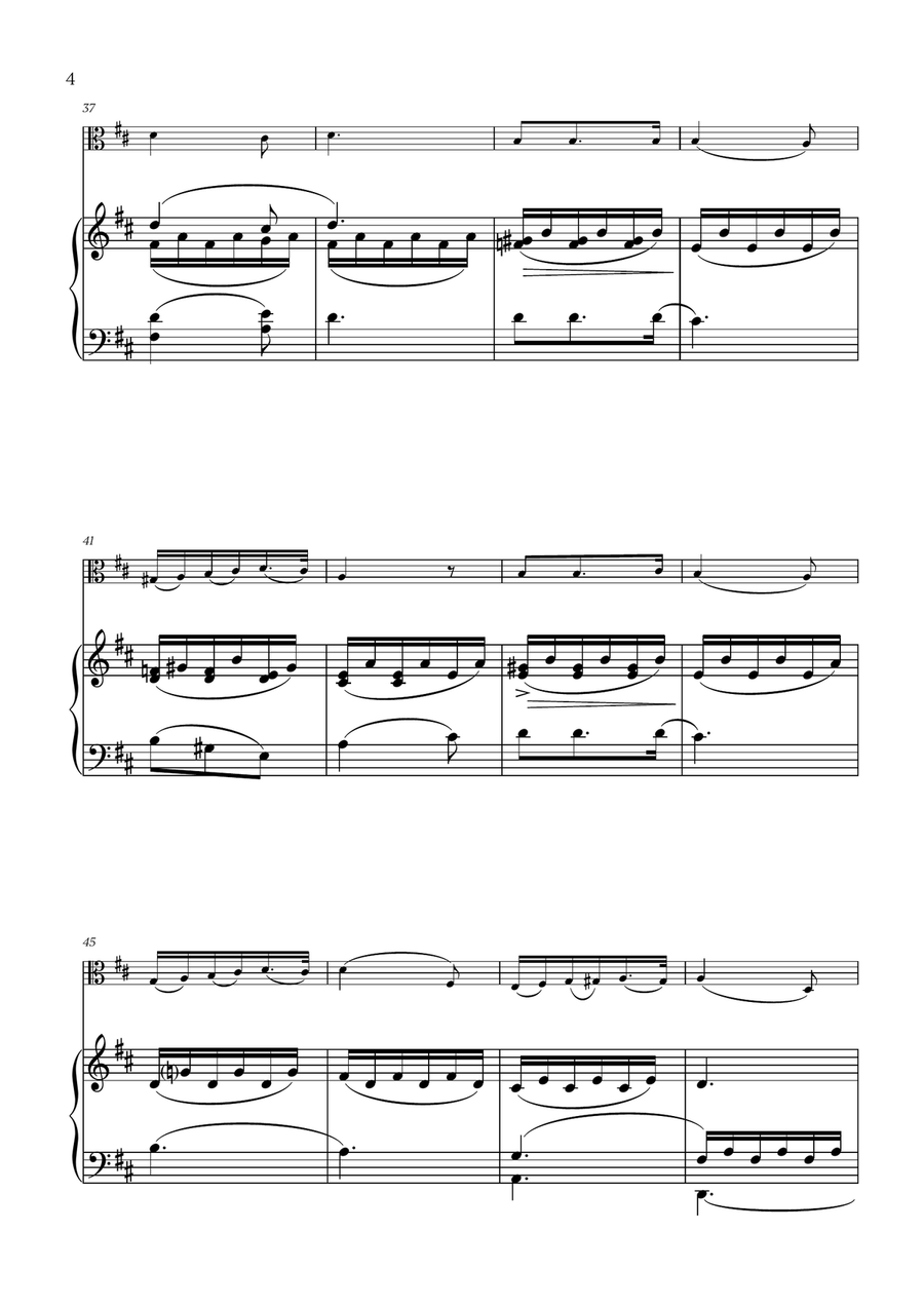 Franz Schubert - Du bist die Ruh (D major) for Viola and Piano Piano scores gallery preview page 4