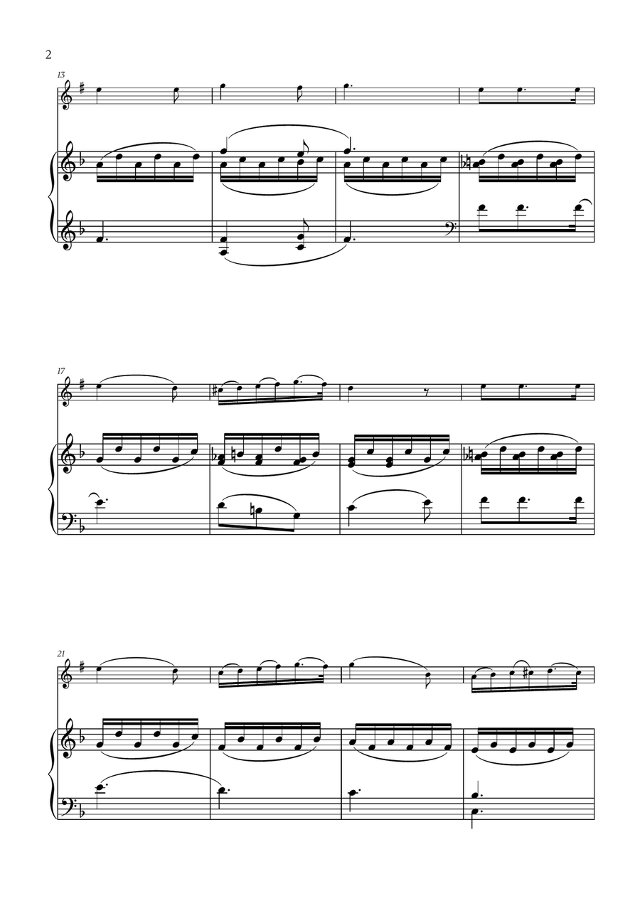 Franz Schubert - Du bist die Ruh (F major) for Clarinet in Bb and Piano B-Flat Clarinet scores gallery preview page 2