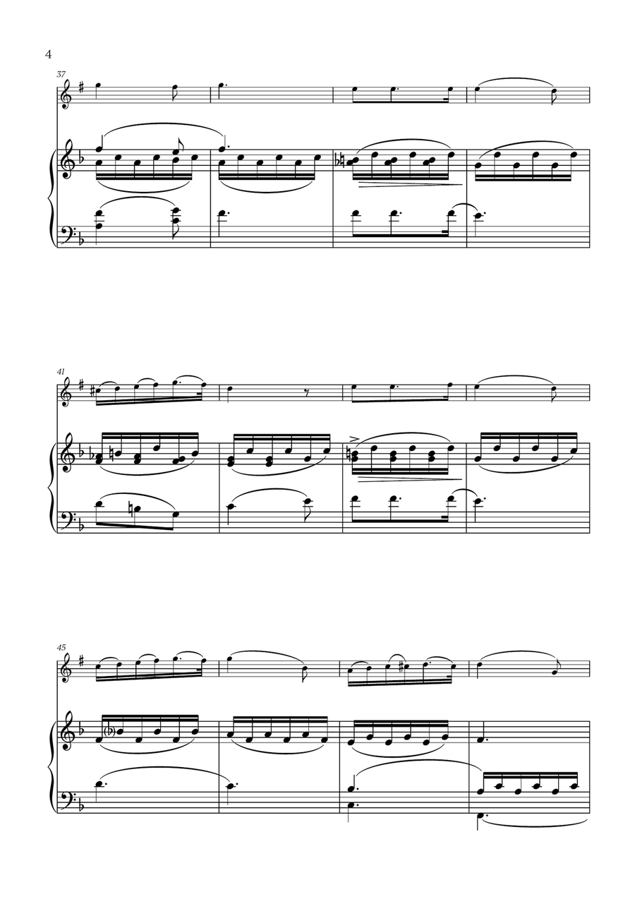 Franz Schubert - Du bist die Ruh (F major) for Clarinet in Bb and Piano B-Flat Clarinet scores gallery preview page 4