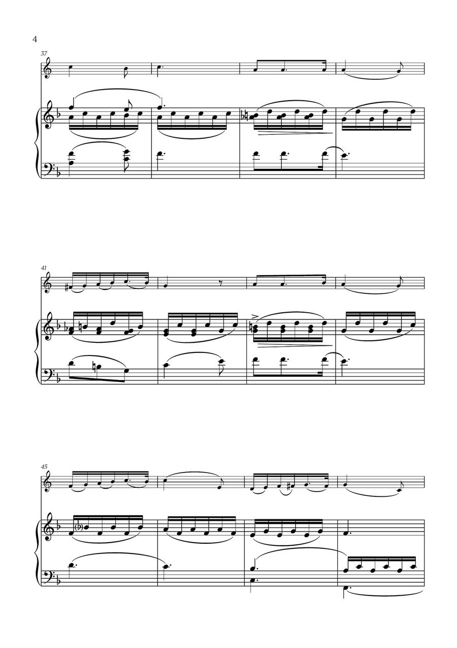 Franz Schubert - Du bist die Ruh (F major) for French Horn and Piano Piano scores gallery preview page 4