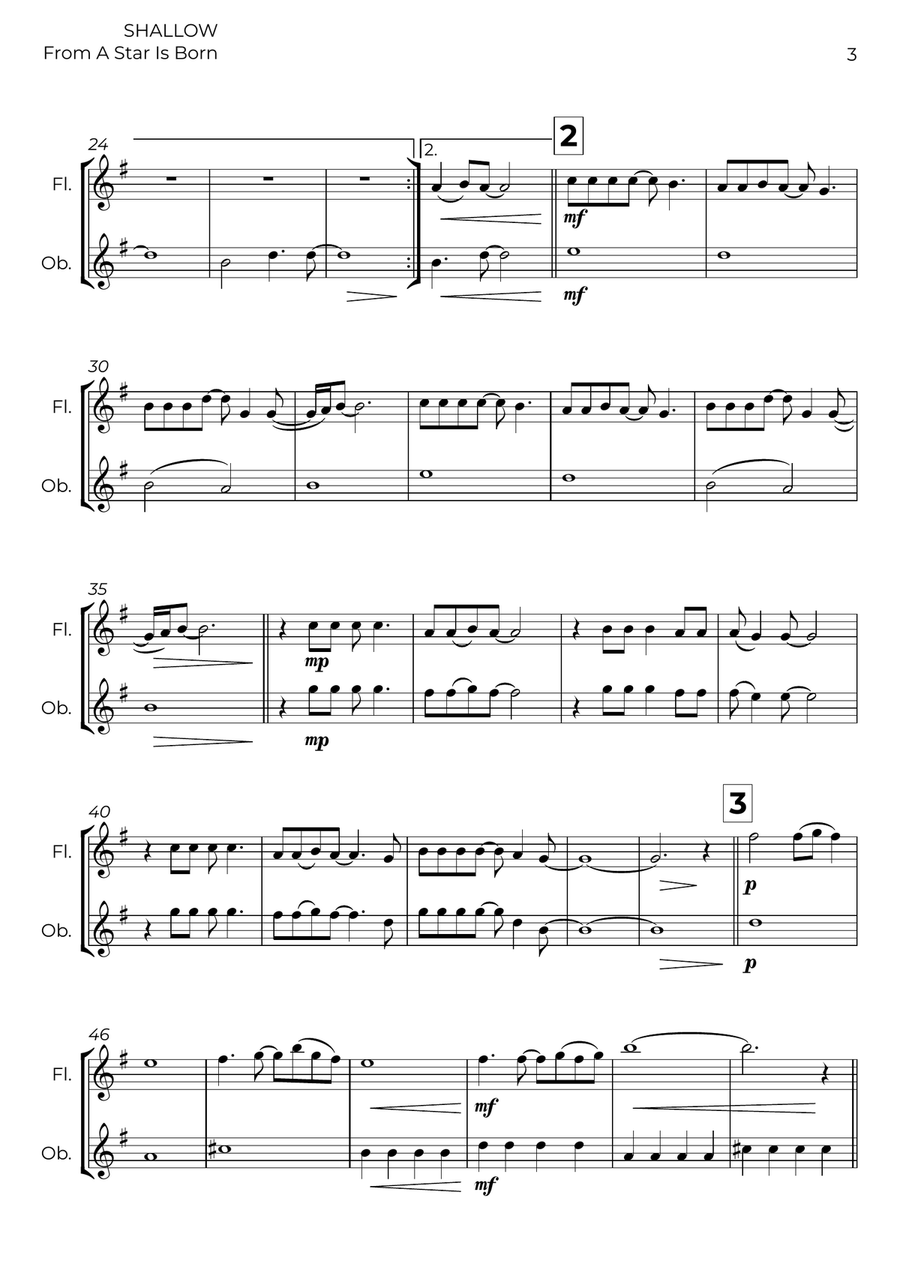 Shallow Shallow Woodwind Duet scores gallery preview page 3