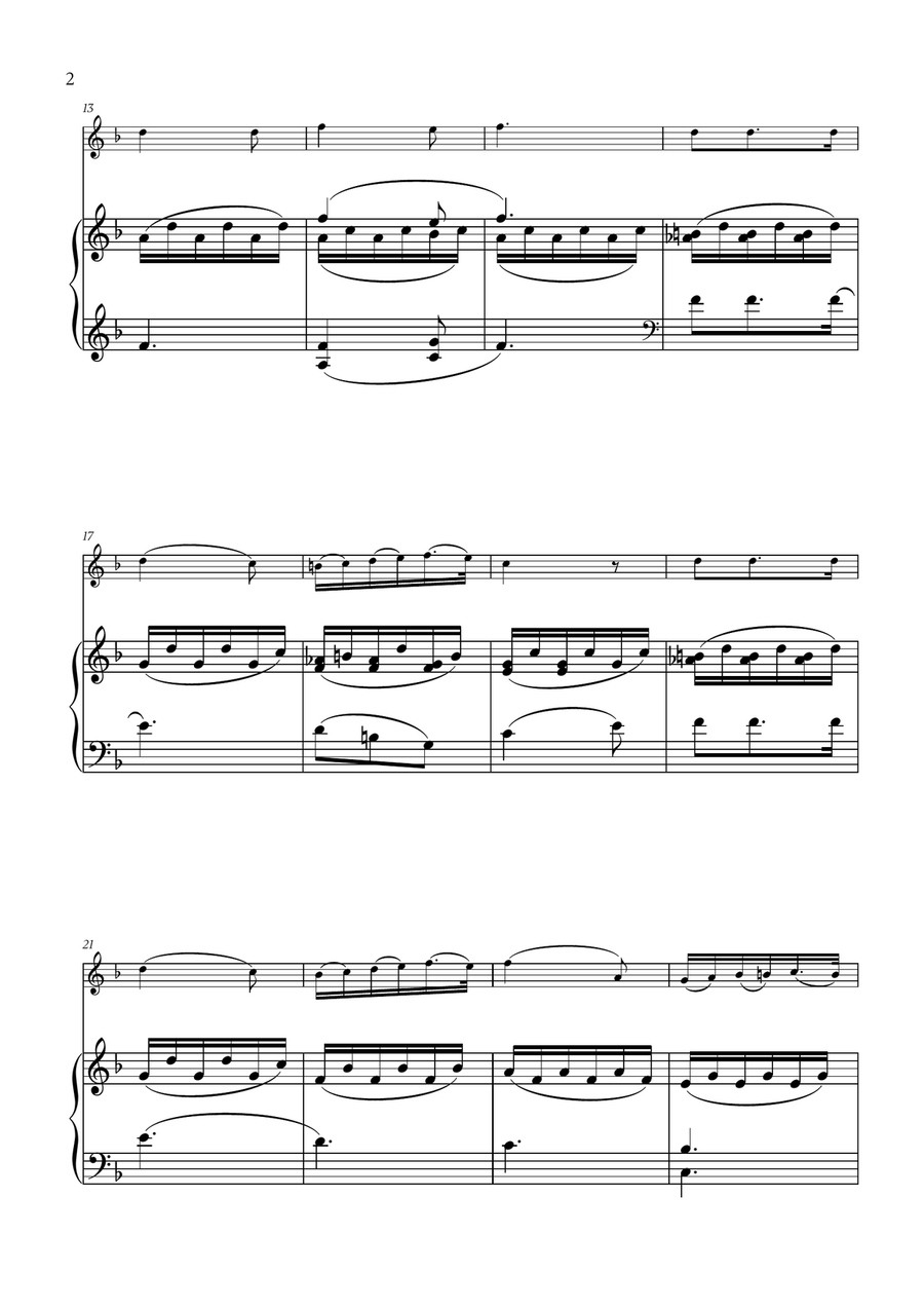 Franz Schubert - Du bist die Ruh (F major) for Violin and Piano Violin Solo scores gallery preview page 2