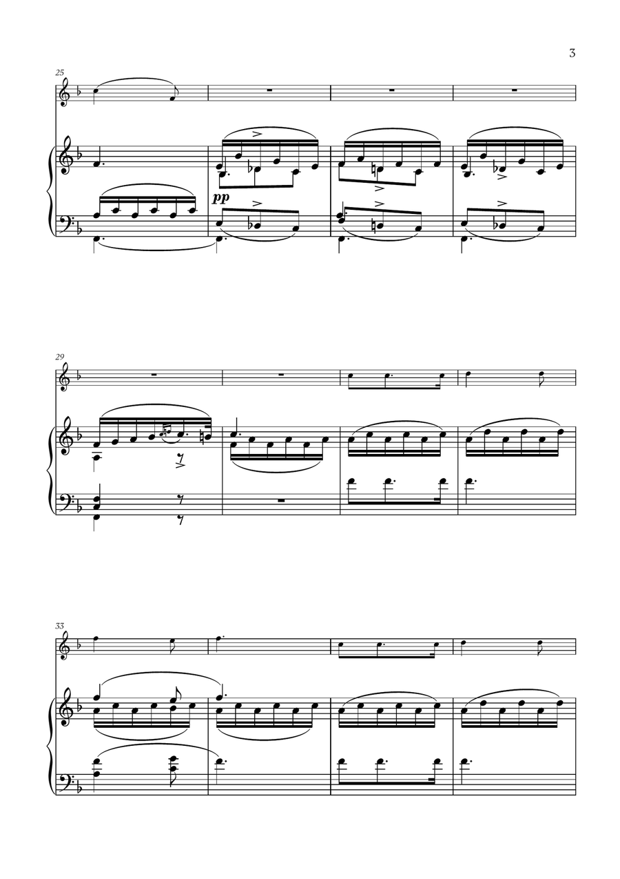 Franz Schubert - Du bist die Ruh (F major) for Violin and Piano Violin Solo scores gallery preview page 3