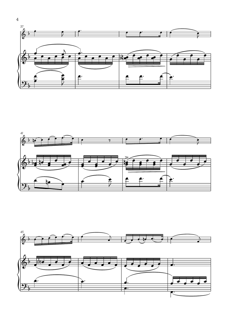 Franz Schubert - Du bist die Ruh (F major) for Violin and Piano Violin Solo scores gallery preview page 4