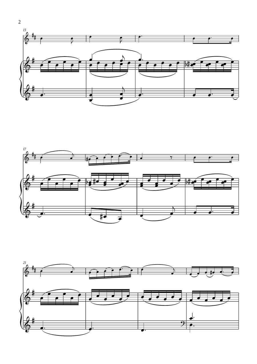 Franz Schubert - Du bist die Ruh (G major) for French Horn and Piano Piano scores gallery preview page 2