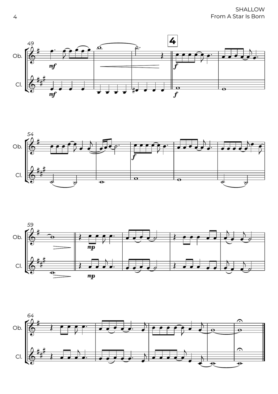 Shallow Shallow Woodwind Duet scores gallery preview page 4