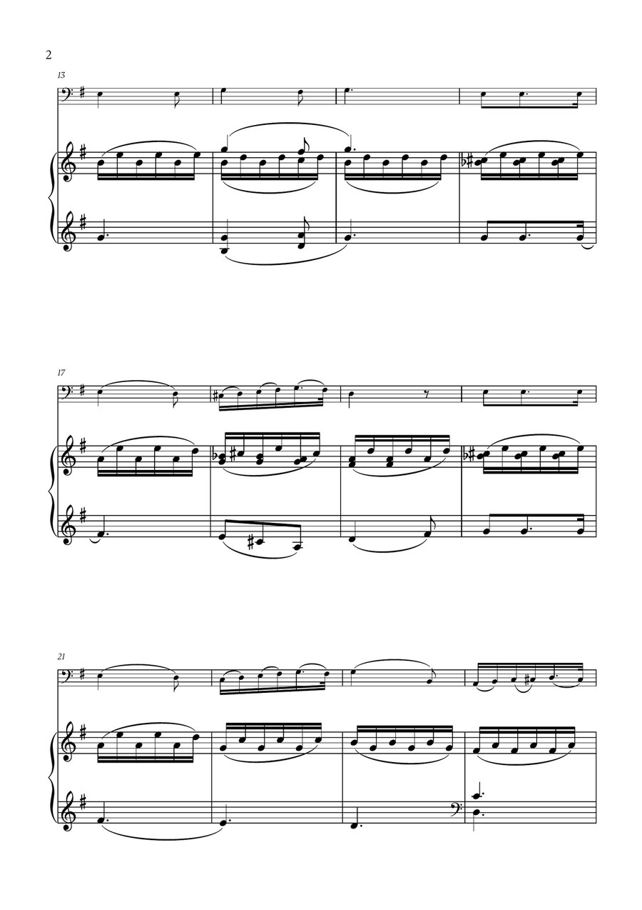 Franz Schubert - Du bist die Ruh (G major) for Cello and Piano Piano scores gallery preview page 2