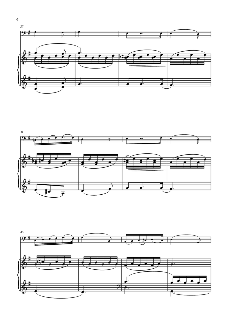 Franz Schubert - Du bist die Ruh (G major) for Cello and Piano Piano scores gallery preview page 4