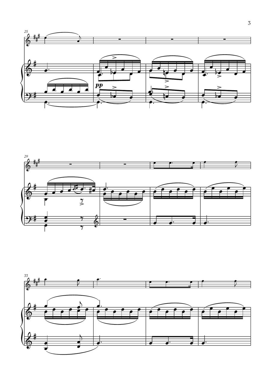 Franz Schubert - Du bist die Ruh (G major) for Soprano Saxophone and Piano Soprano Saxophone scores gallery preview page 3