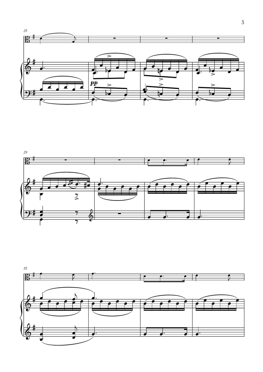 Franz Schubert - Du bist die Ruh (G major) for Viola and Piano Piano scores gallery preview page 3