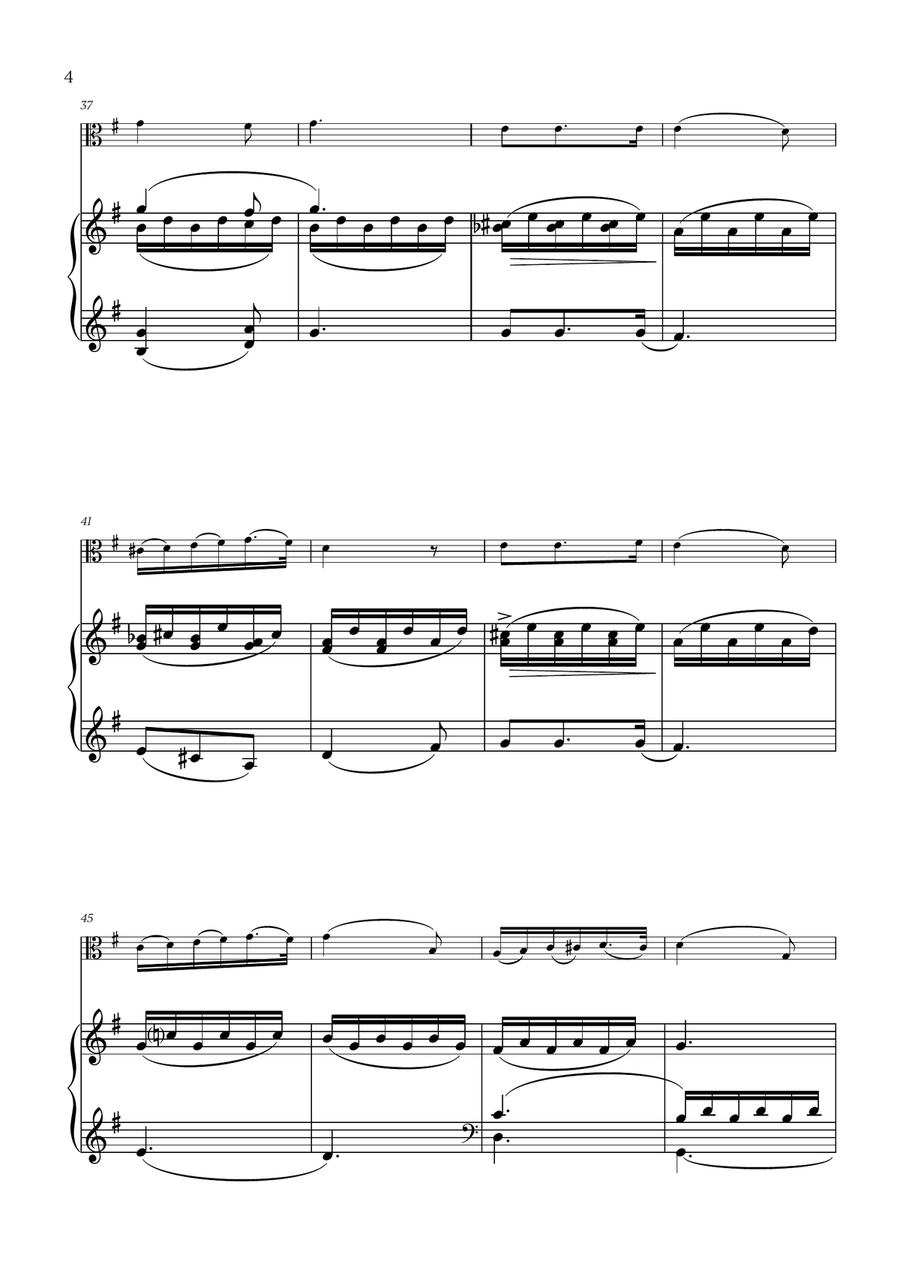 Franz Schubert - Du bist die Ruh (G major) for Viola and Piano Piano scores gallery preview page 4