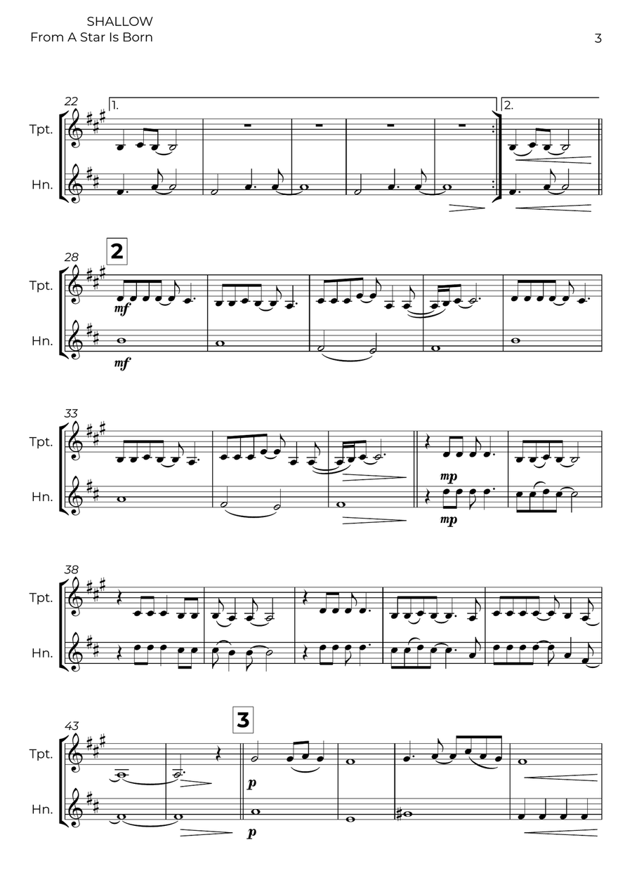Shallow Shallow Brass Duet scores gallery preview page 3