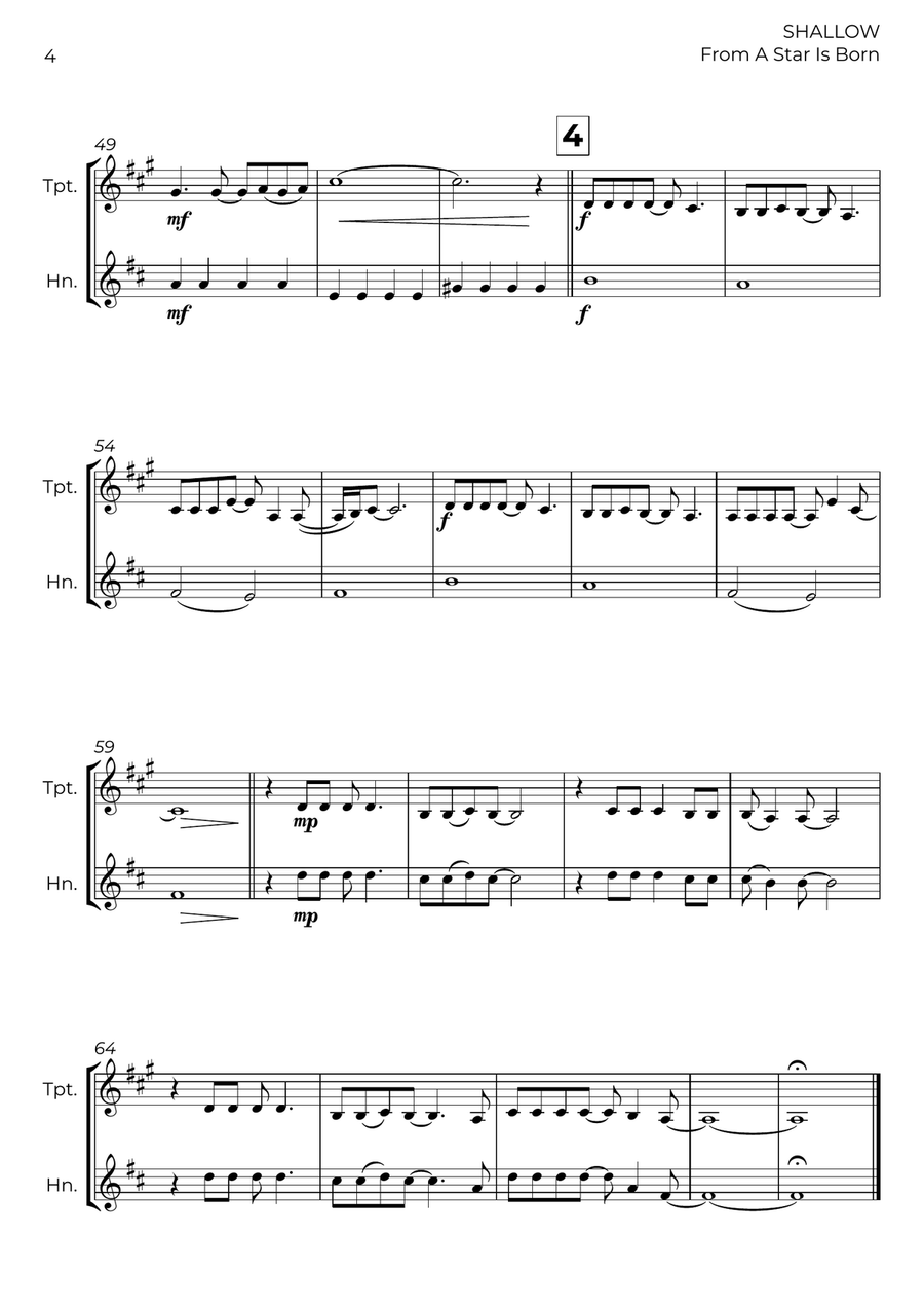 Shallow Shallow Brass Duet scores gallery preview page 4