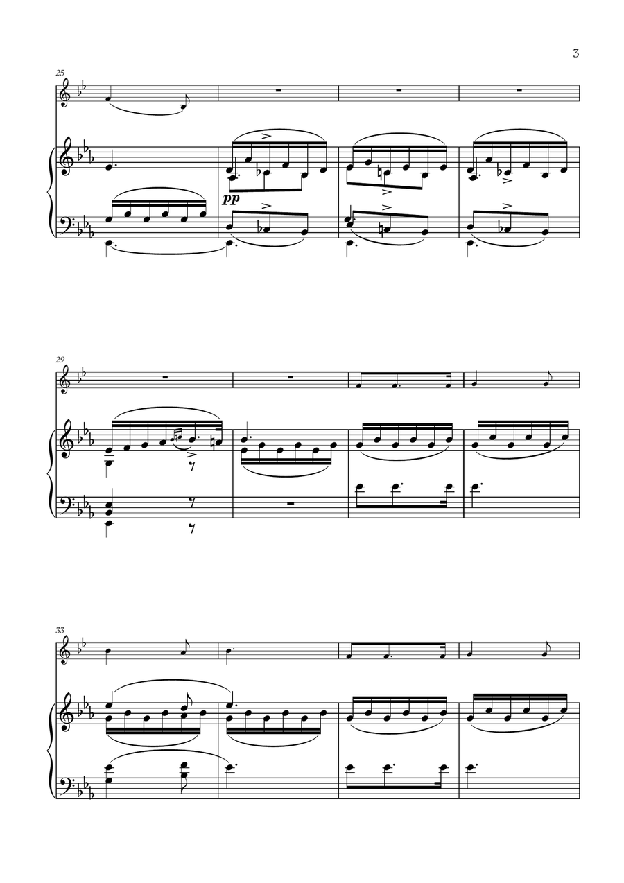Franz Schubert - Du bist die Ruh for French Horn and Piano Piano scores gallery preview page 3