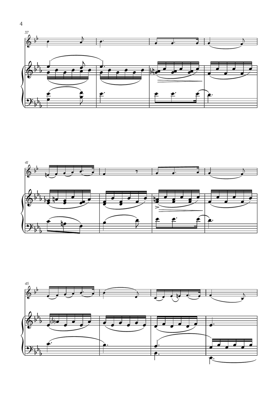 Franz Schubert - Du bist die Ruh for French Horn and Piano Piano scores gallery preview page 4