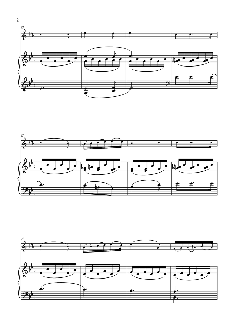 Franz Schubert - Du bist die Ruh for Oboe and Piano Piano scores gallery preview page 2