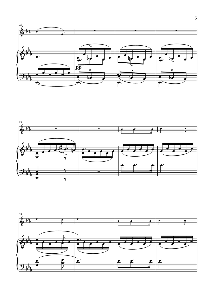 Franz Schubert - Du bist die Ruh for Oboe and Piano Piano scores gallery preview page 3