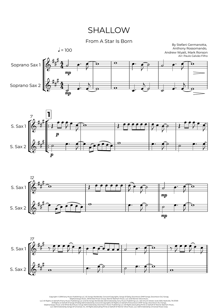 Shallow Shallow Woodwind Duet scores gallery preview page 2