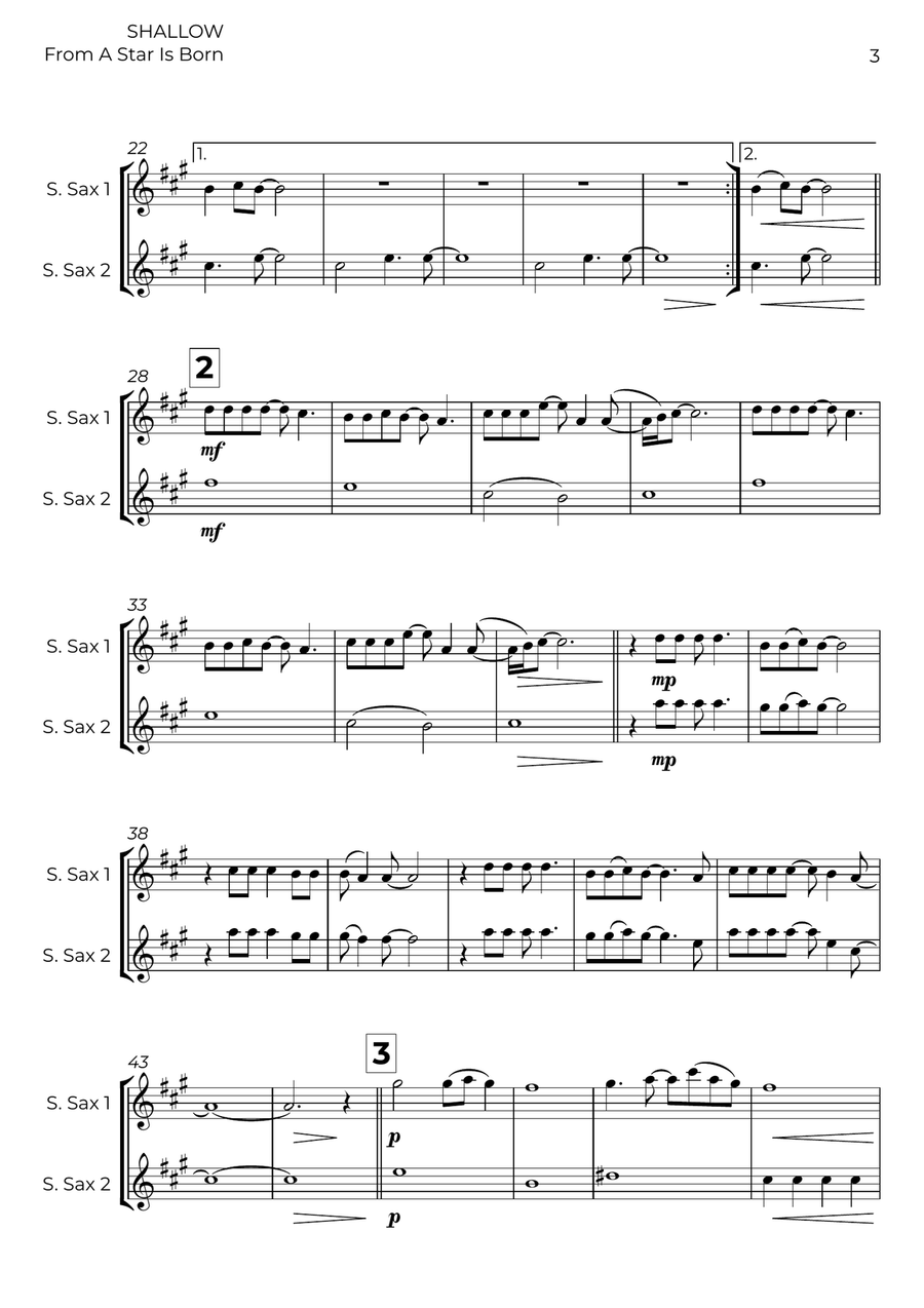 Shallow Shallow Woodwind Duet scores gallery preview page 3