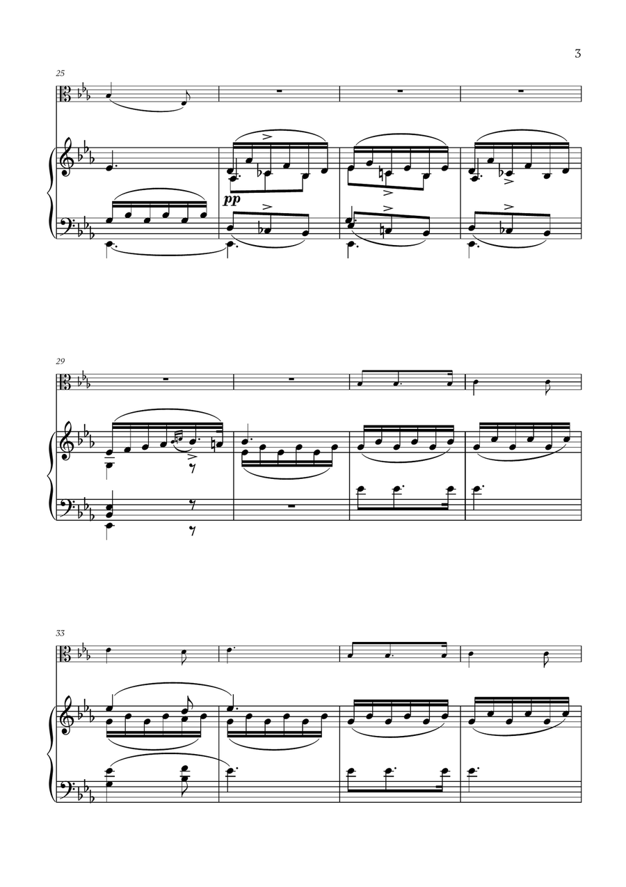 Franz Schubert - Du bist die Ruh for Viola and Piano Piano scores gallery preview page 3