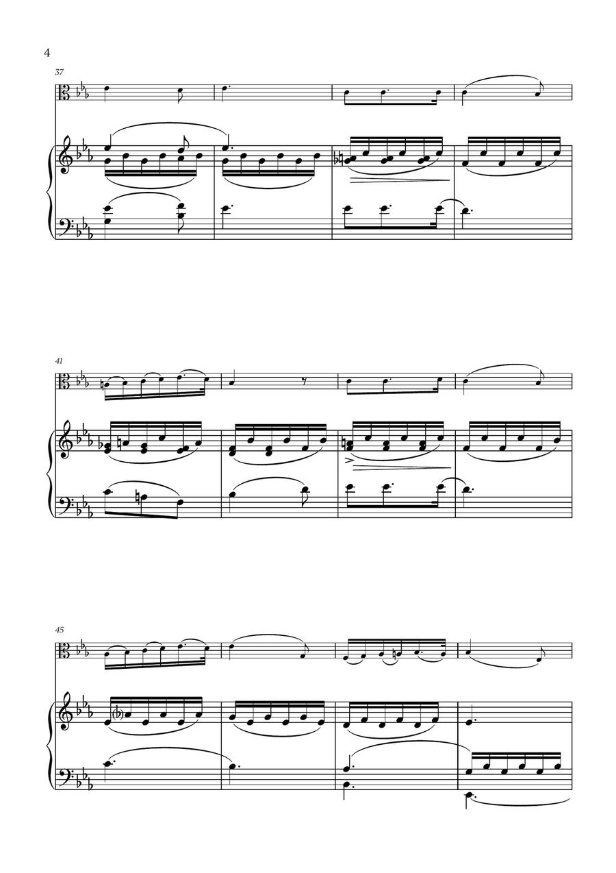 Franz Schubert - Du bist die Ruh for Viola and Piano Piano scores gallery preview page 4