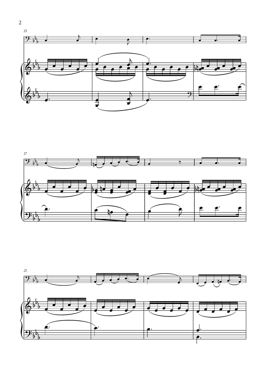 Franz Schubert - Du bist die Ruh for Trombone Solo Piano scores gallery preview page 2