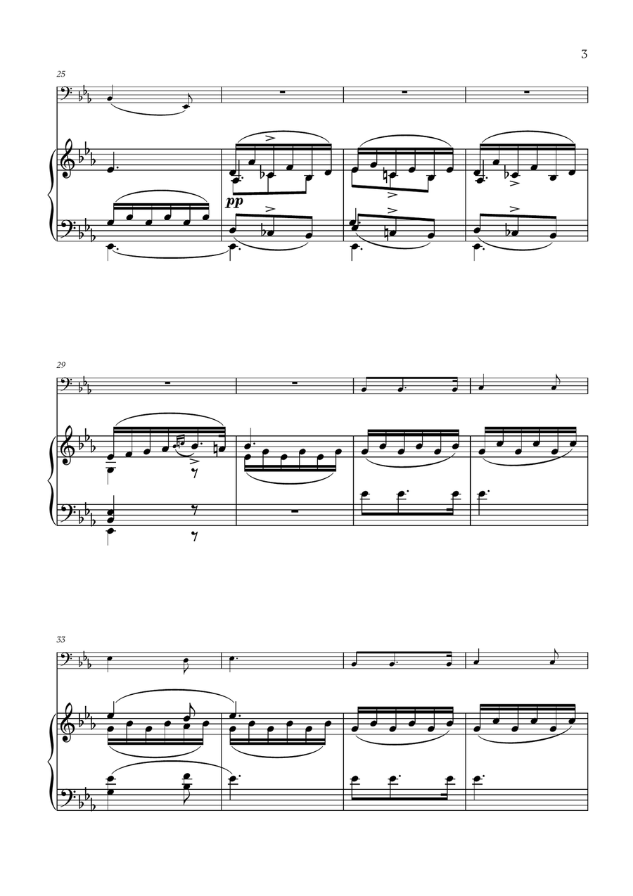 Franz Schubert - Du bist die Ruh for Trombone Solo Piano scores gallery preview page 3