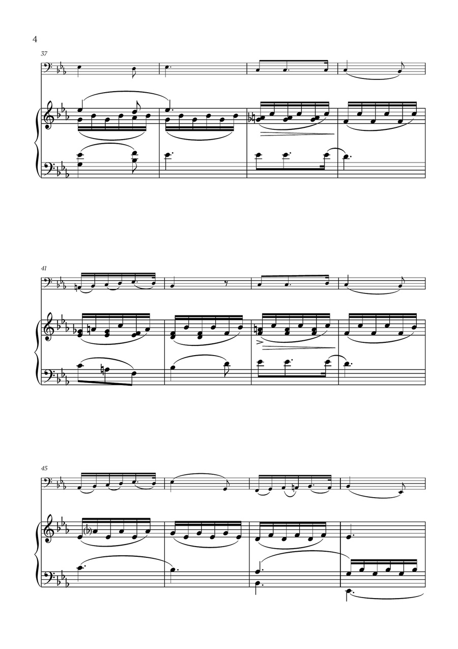 Franz Schubert - Du bist die Ruh for Trombone Solo Piano scores gallery preview page 4