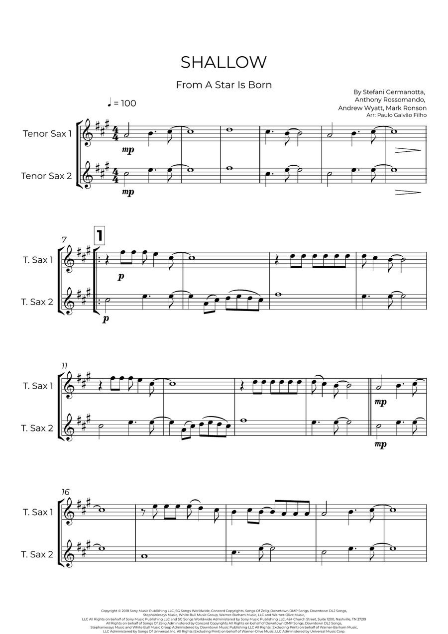 Shallow Shallow Woodwind Duet scores gallery preview page 2