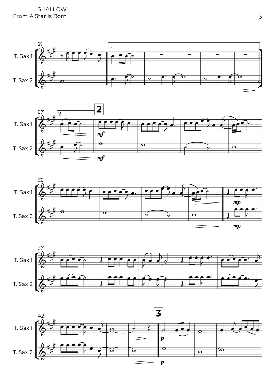 Shallow Shallow Woodwind Duet scores gallery preview page 3