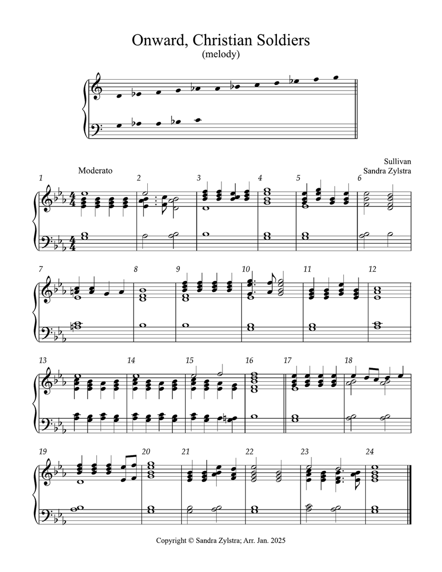 Onward, Christian Soldiers (2 octave handbells) 2-Octaves scores gallery preview page 1