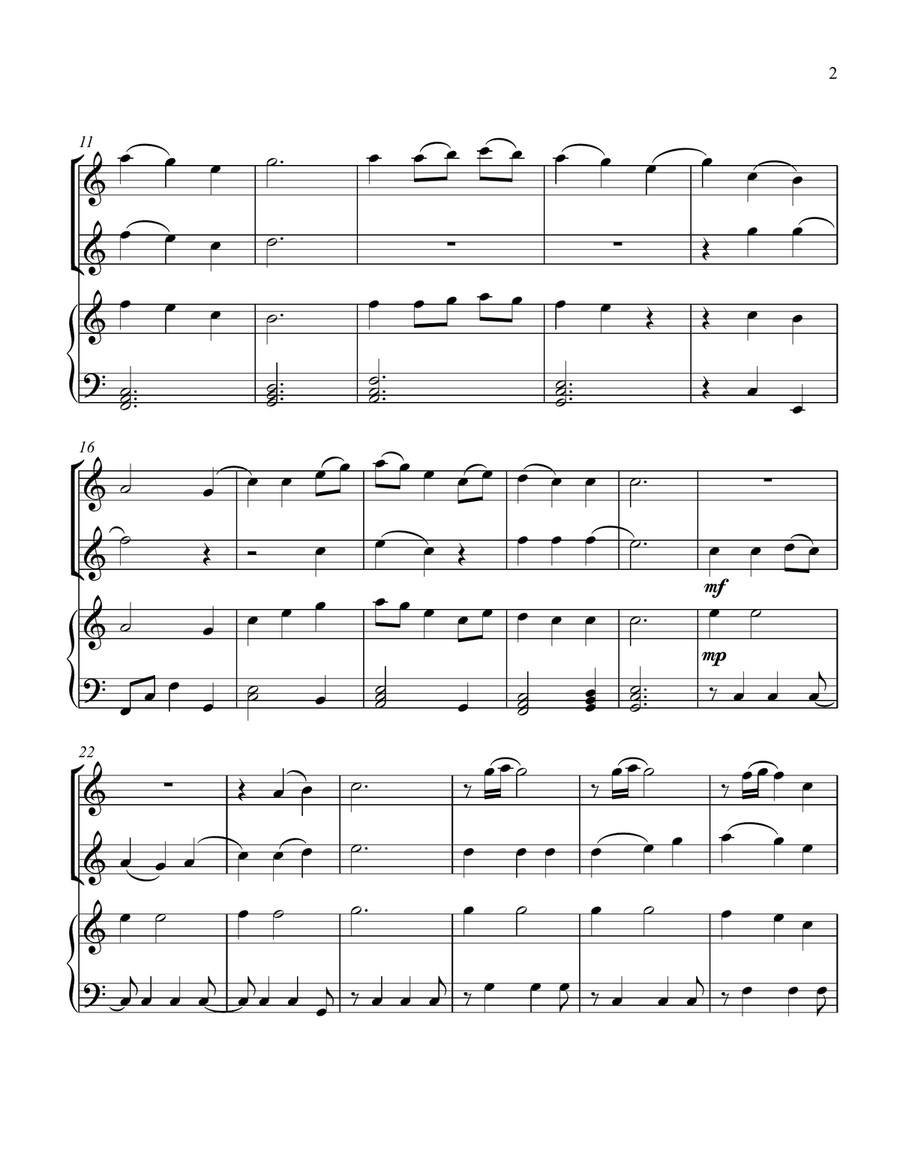 Be Thou My Vision, for Two Recorders and Piano Woodwind Duet scores gallery preview page 3
