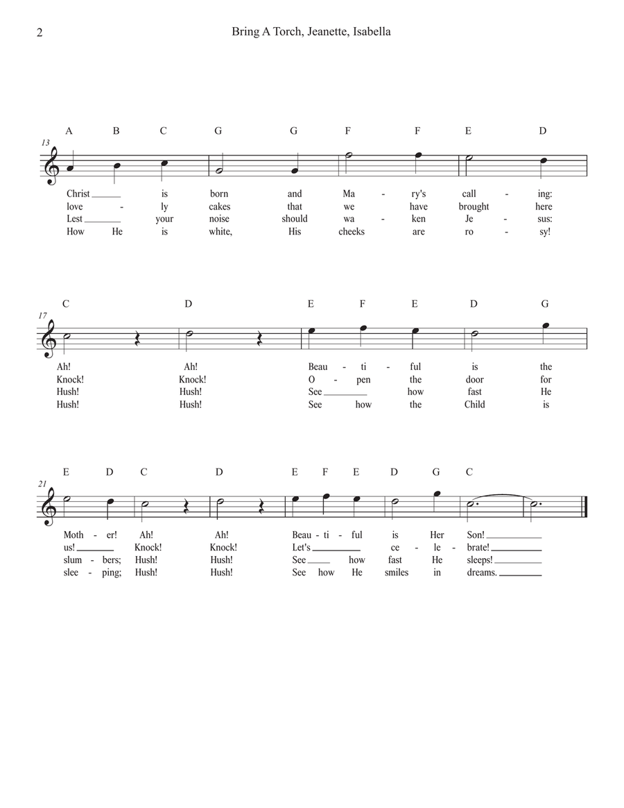 Bring A Torch, Jeanette, Isabella for Saxophone Alto Saxophone scores gallery preview page 2