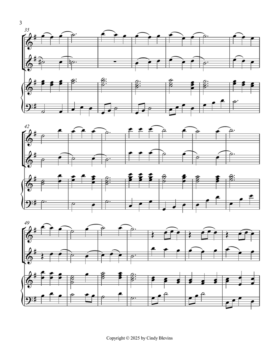 Be Thou My Vision, for Two Recorders and Piano Woodwind Duet scores gallery preview page 4